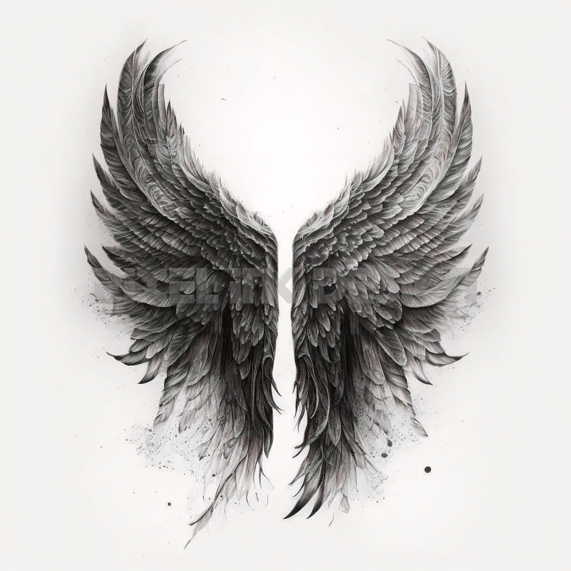 Dark Angel Wings Tattoo Design - Download High Resolution Digital Art ...