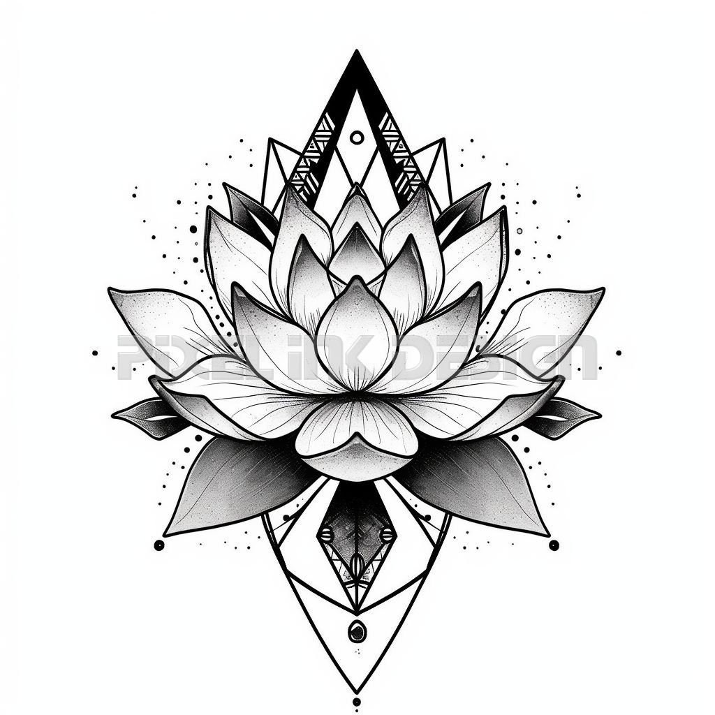 Lotus Flower Tattoo Design Download High Resolution Digital Art PNG Lotus Flower Tattoo Design Download High Resolution Digital Art PNG