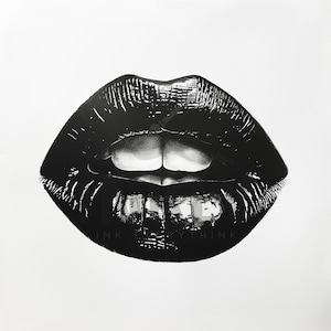 Mouth Tattoo Design - White Background - Download High Resolution Digital Art PNG Transparent Background | Printable SVG Tattoo Stencil