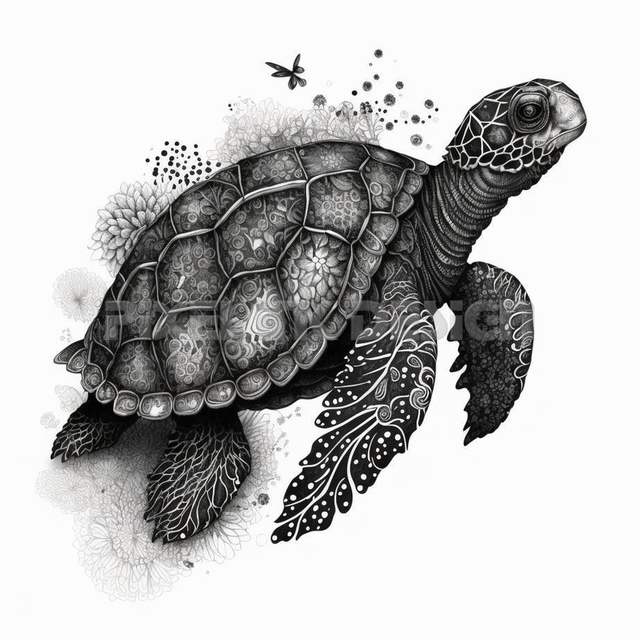 turtle-tattoo-design-download-high-resolution-digital-art-png-transparent-background-printable-svg-tattoo-stencil-etsy