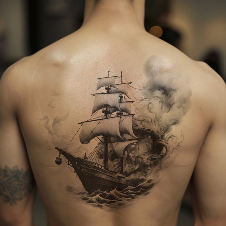 Sailing Ship Tattoo Design Download High Resolution Digital Art PNG ...