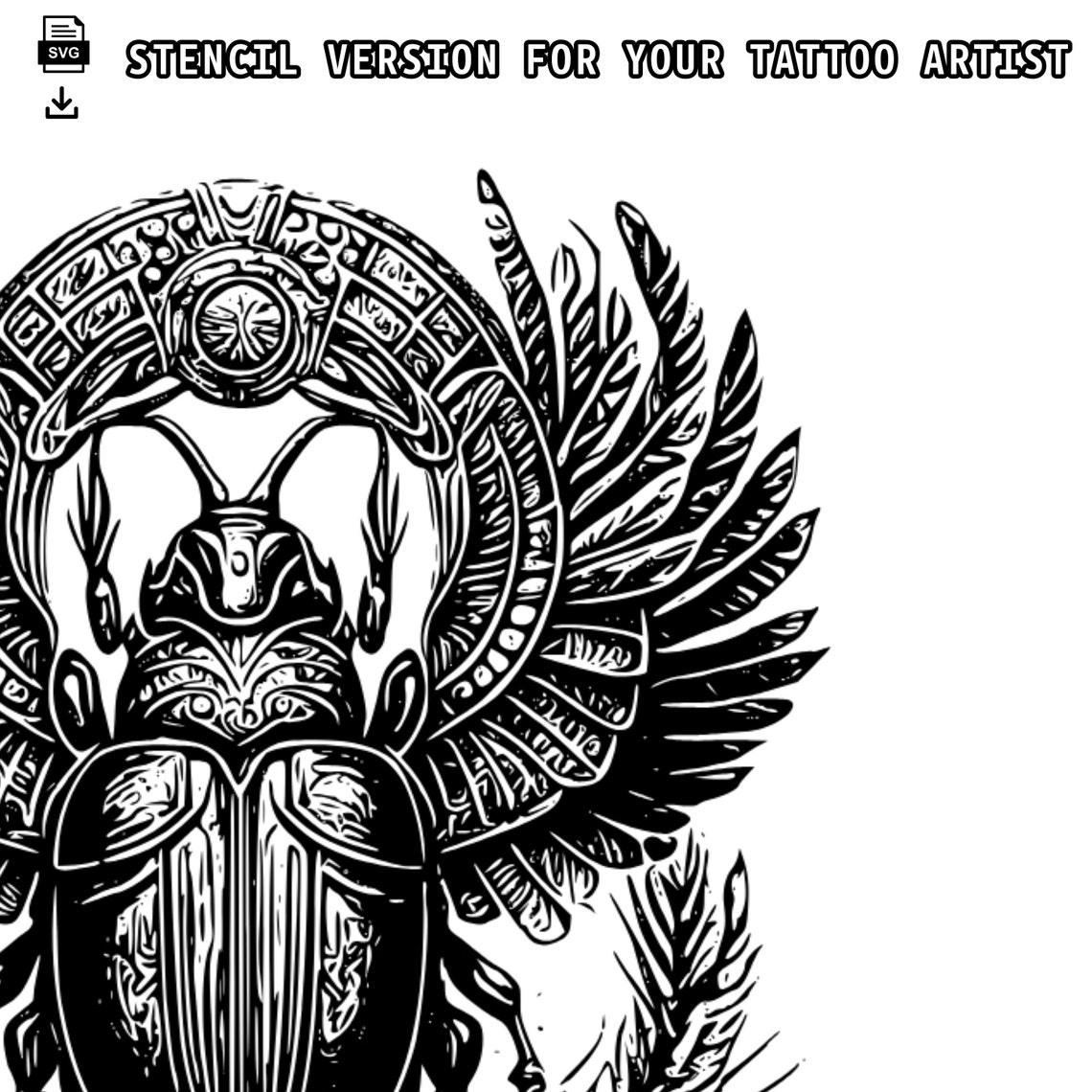 Stencil Scarabeo Egiziano Riutilizzabile - Template 10x7.5cm Per Decorazione Pareti E Superfici - Foto 2