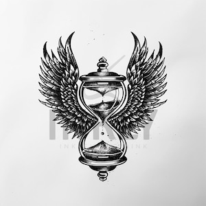 Hour Glass Design - Transparent background - Download High Resolution Digital Art PNG Transparent Background | Printable SVG Tattoo Stencil