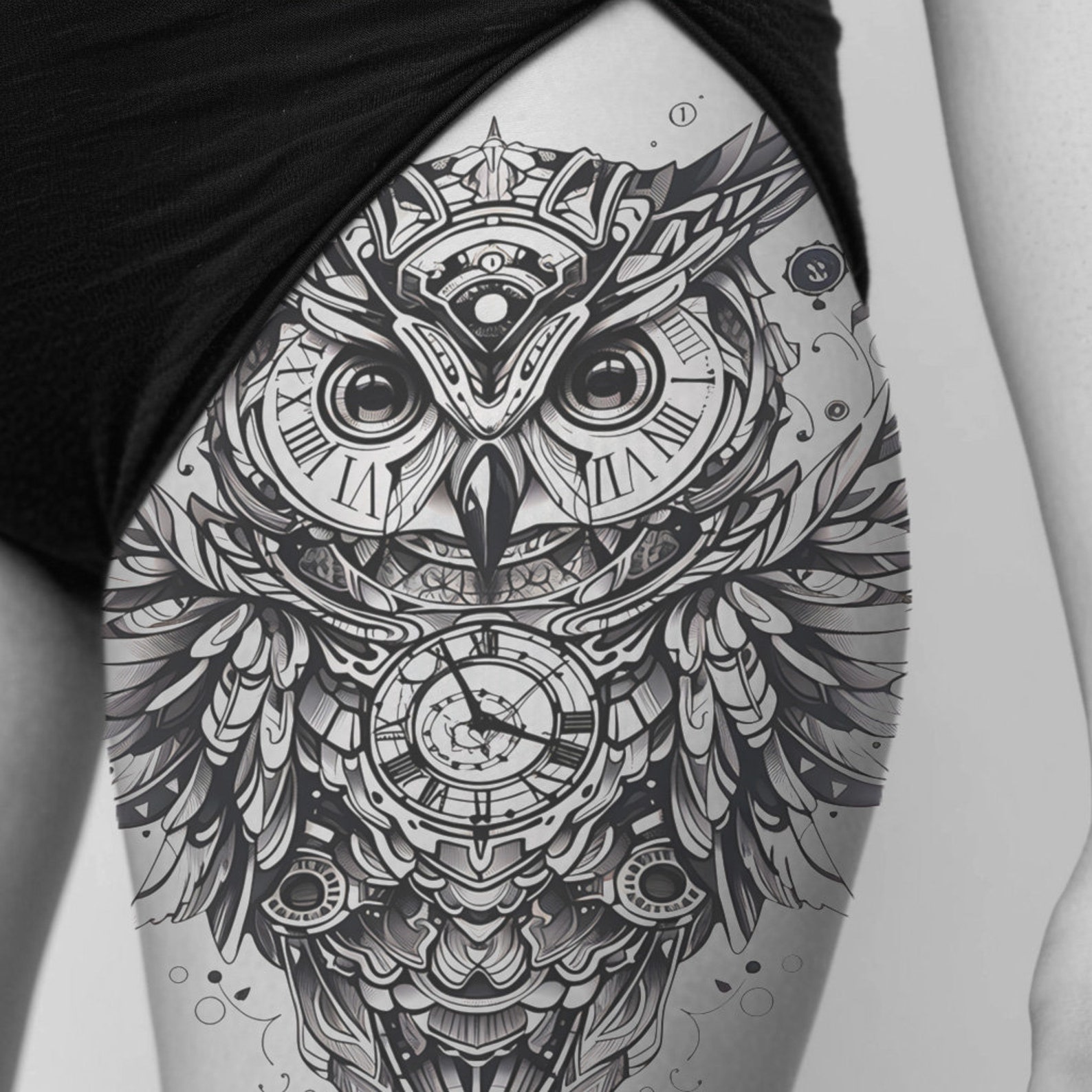 Timeless Owl Tattoo Design - Download High Resolution Digital Art PNG ...