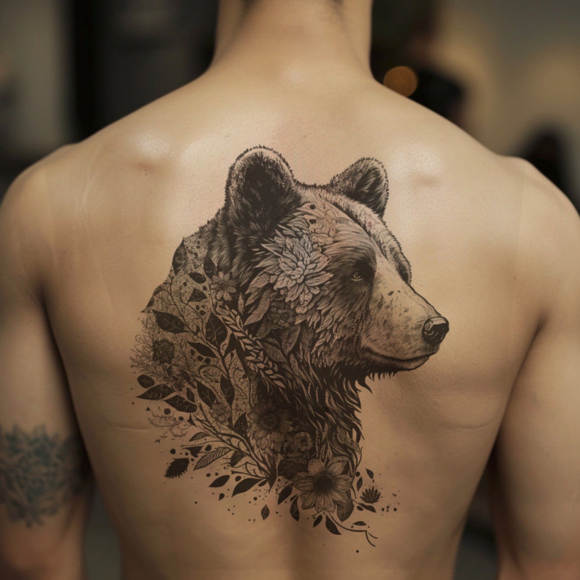 Bear Tattoo Design Download High Resolution Digital PNG Art on White ...