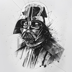 Darth Vader Tattoo Design - Download High Resolution Digital Art PNG Transparent Background | Printable SVG Tattoo Stencil