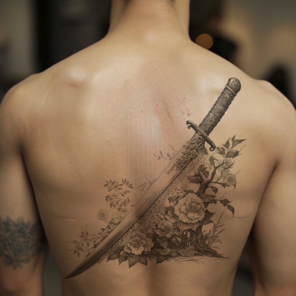 Diseño de tatuaje de espada katana: descarga arte digital de alta  resolución PNG fondo transparente / plantilla de tatuaje SVG imprimible -  Etsy México, image size:1024x1024