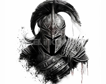 Spartan Warrior Tattoo Design - Download High Resolution Digital Art PNG Transparent Background | Printable SVG Tattoo Stencil