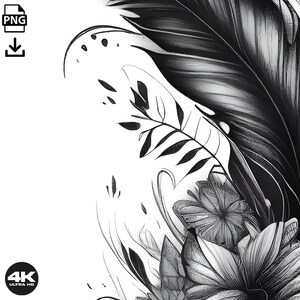 Feather Tattoo Design - Download High Resolution Digital Art PNG ...