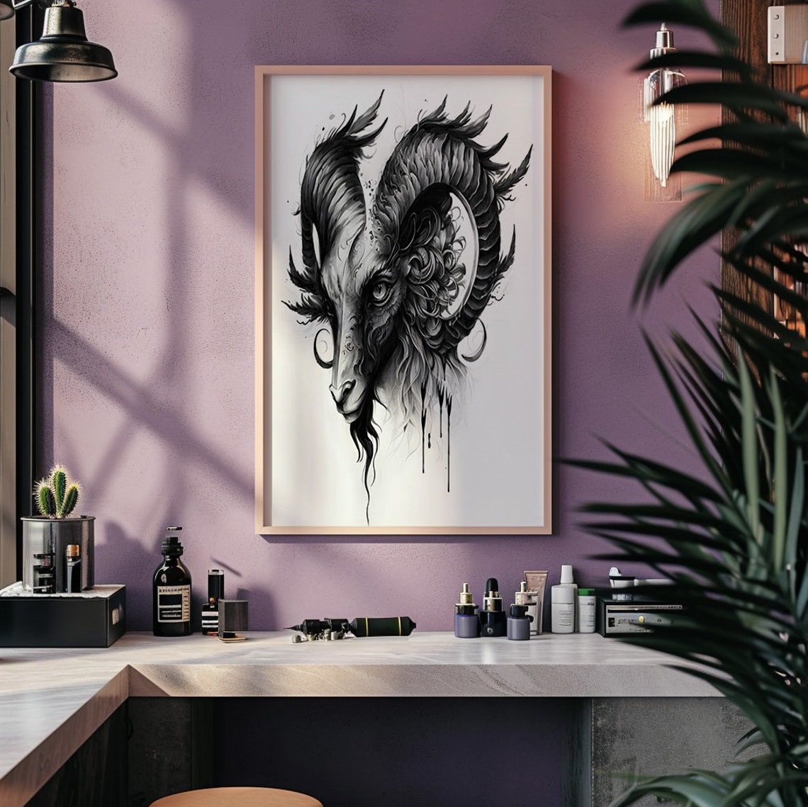 Ram Tattoo Design Download High Resolution Digital Art PNG Transparent ...