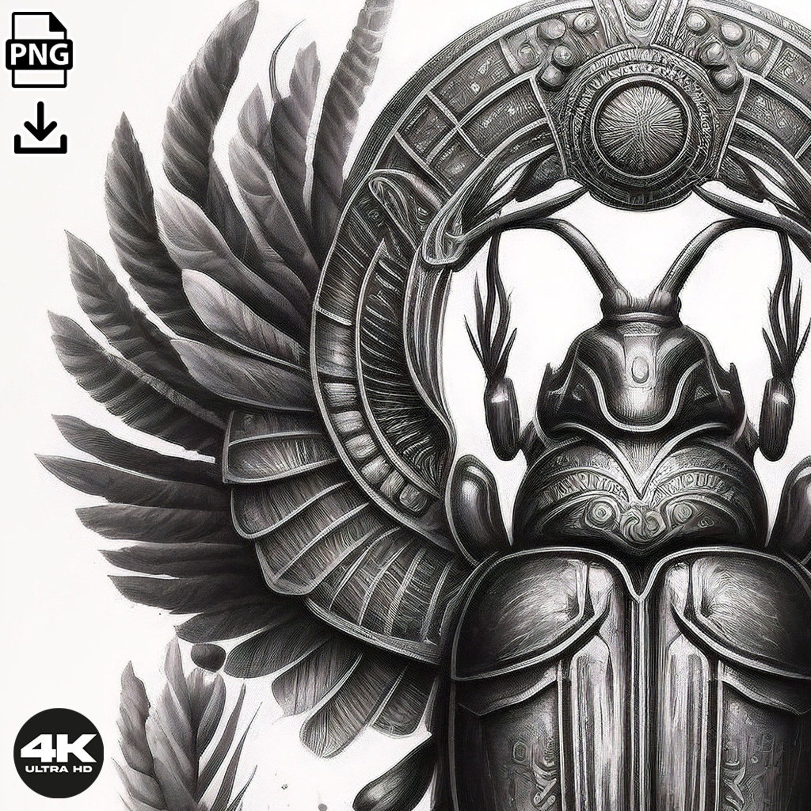 Printable Scarab Pattern Scarab Beetle Tattoo Design - Download High Resolution Digital Art PNG ...