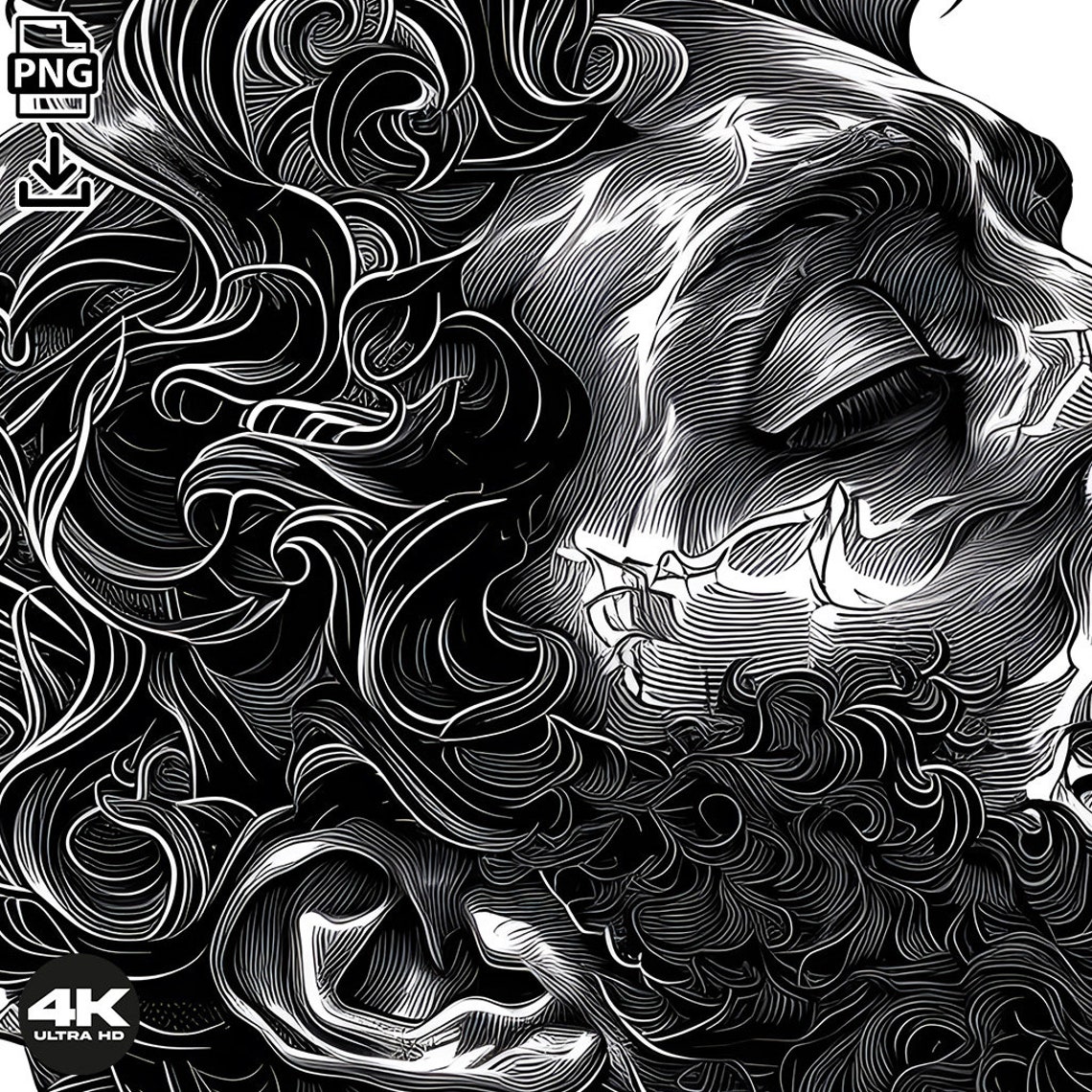 Helios Tattoo Design Download High Resolution Digital PNG Art on White ...