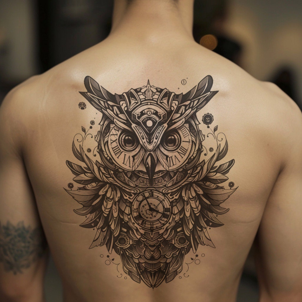 Timeless Owl Tattoo Design Download High Resolution Digital Art PNG ...