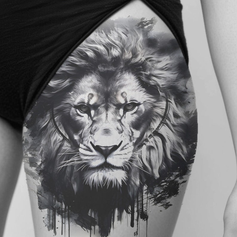 Majestic Lion Tattoo Design - Download High Resolution Digital Art PNG ...