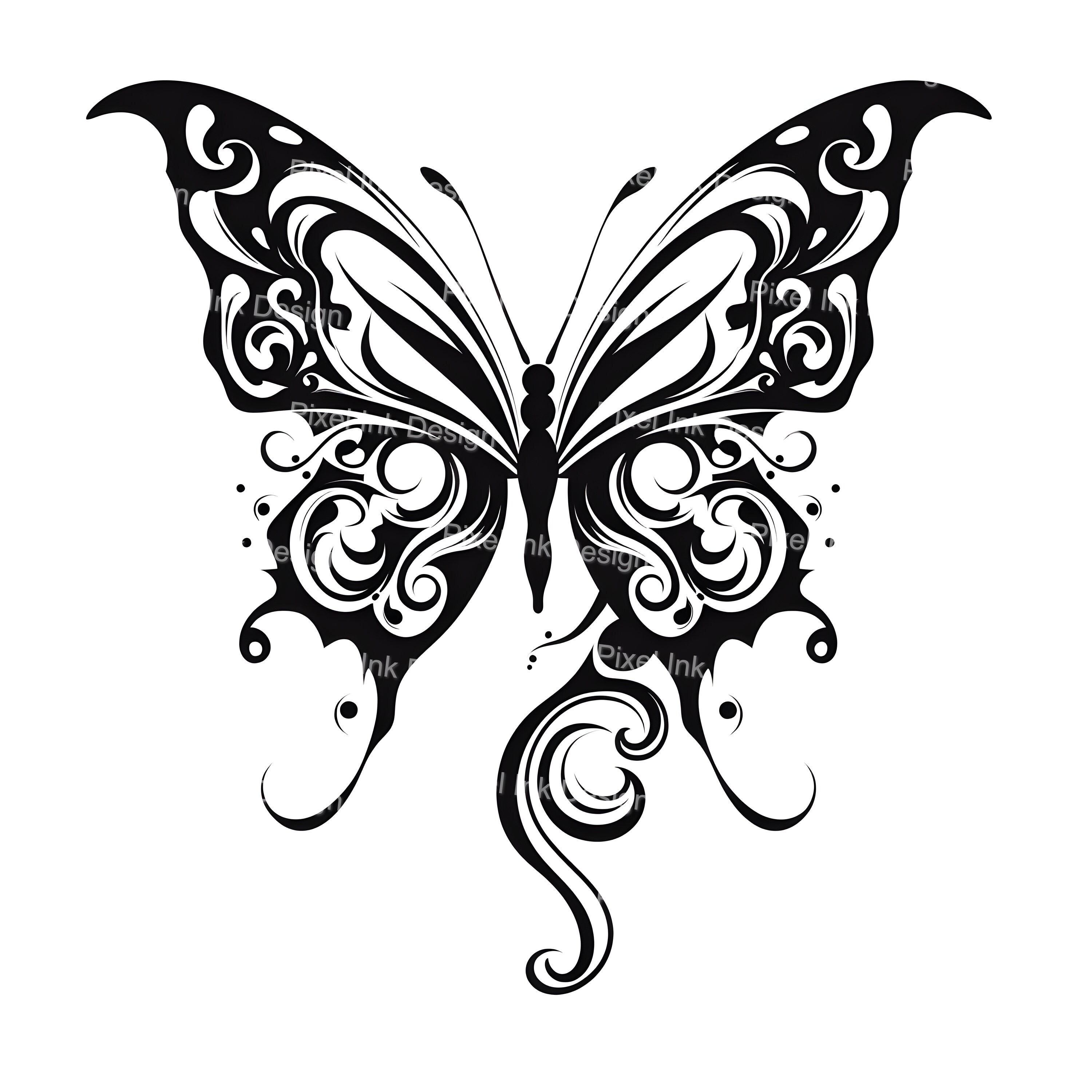 Butterfly Tattoo Design Download High Resolution Digital Art PNG ...