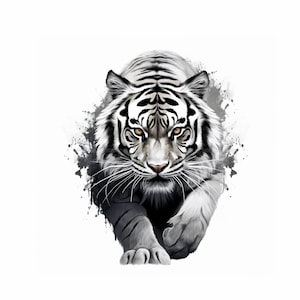 Tiger Tattoo Design - Download High Resolution Digital Art PNG Transparent Background | Printable SVG Tattoo Stencil