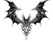 Bat Tattoo Tattoo Design - Download High Resolution Digital Art PNG Transparent Background | Printable SVG Tattoo Stencil