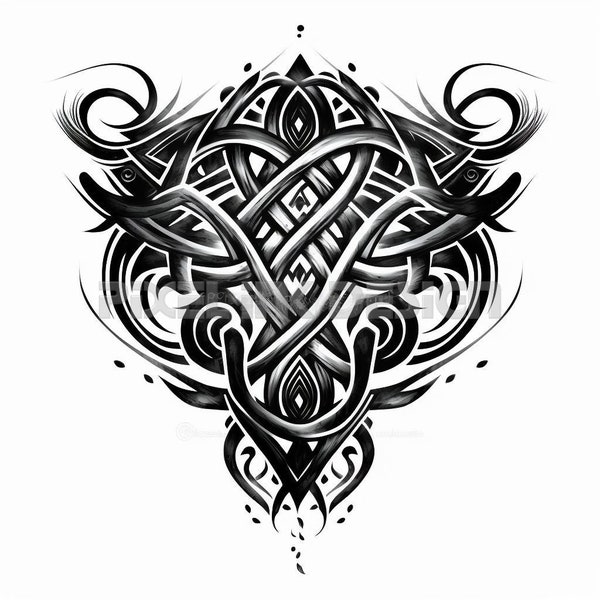 Conception de tatouage de noeuds celtiques - Téléchargez l'art numérique haute résolution au format PNG | Pochoir de tatouage SVG imprimable