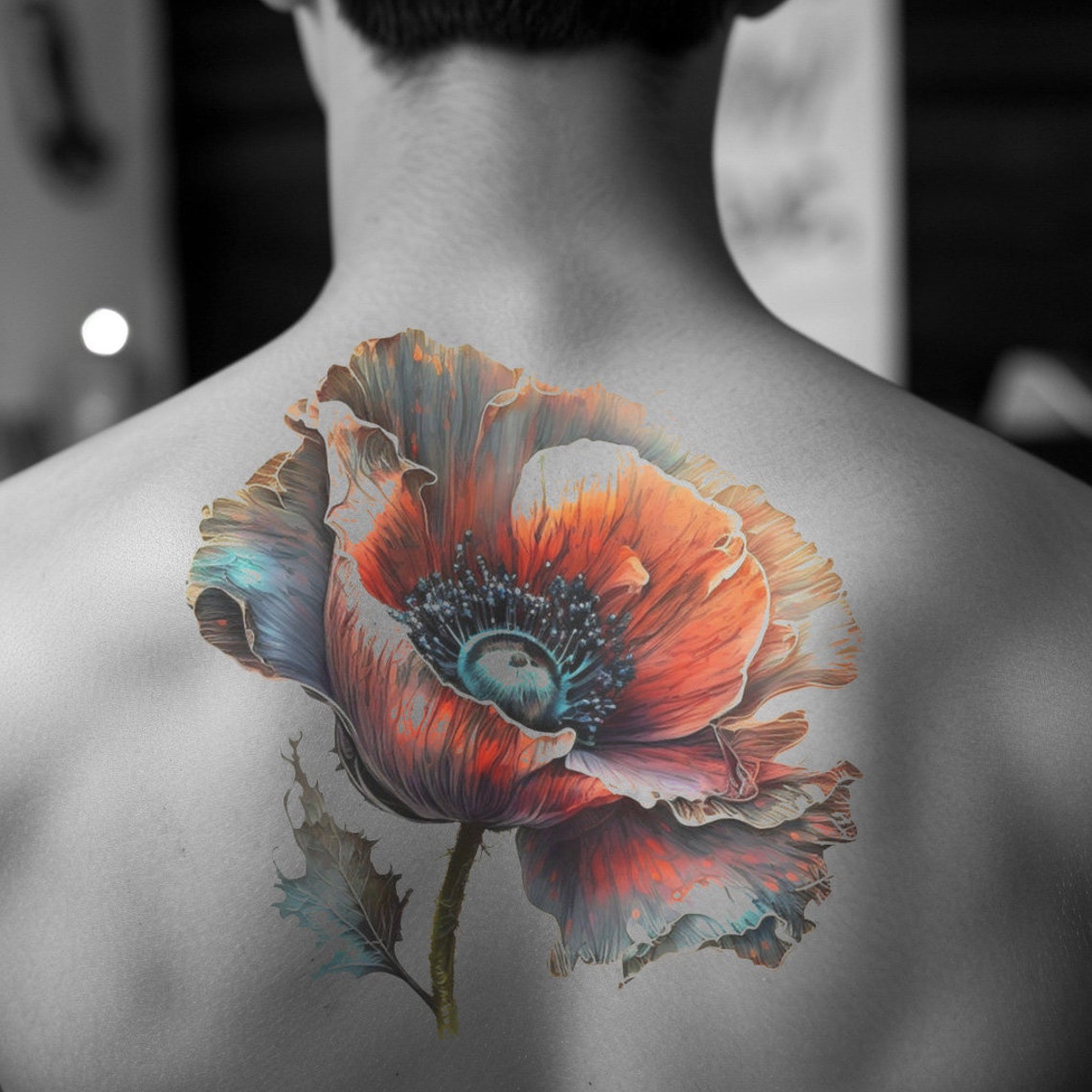 Poppy Flower Tattoo Design: High-resolution Digital Art (PNG, SVG) - Etsy