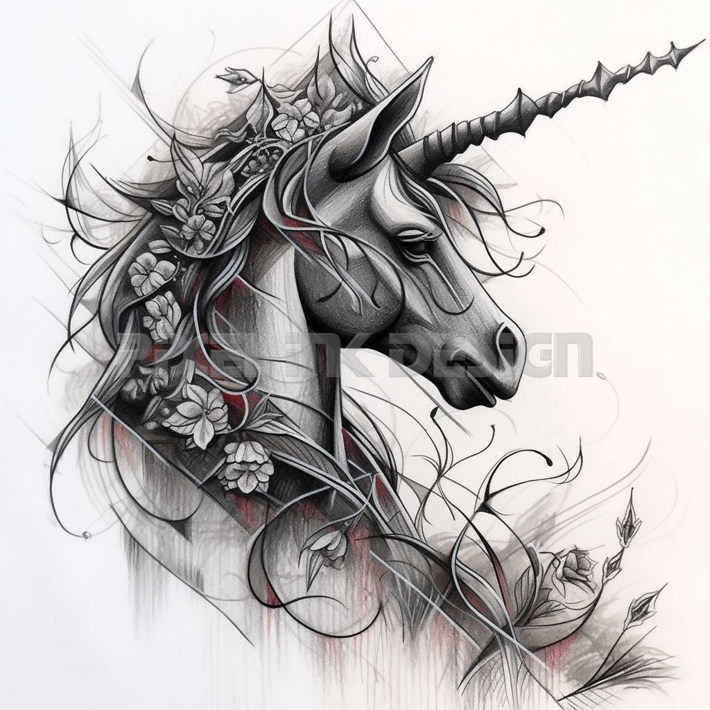 Unicorn Tattoo design by Mellow-Maelstrom on DeviantArt