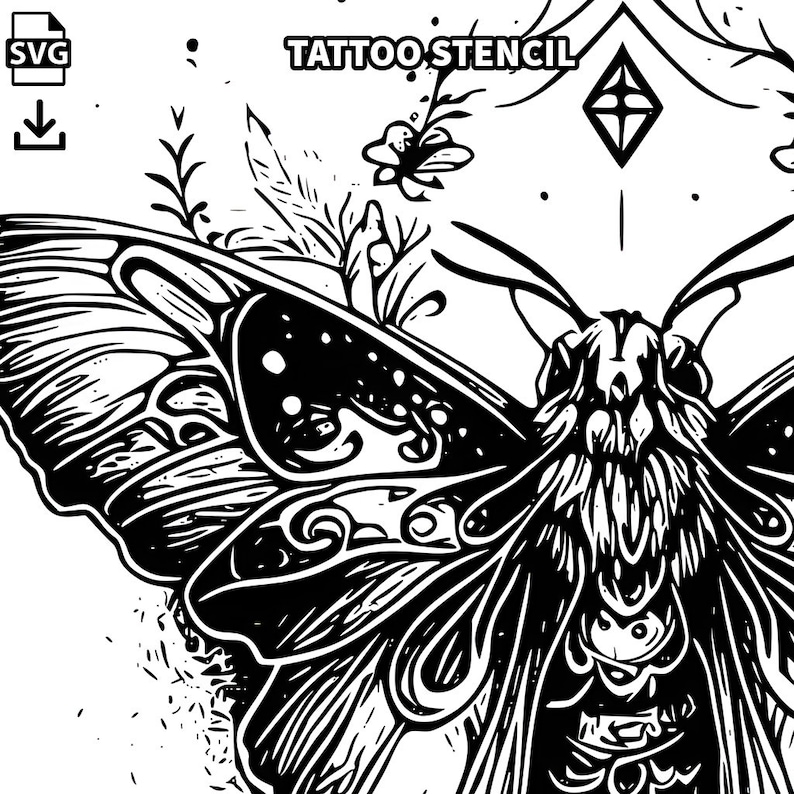Moth Tattoo Design - Download High Resolution Digital Art PNG ...