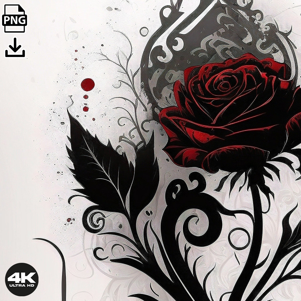 Rose Tattoo Design Download High Resolution Digital Art PNG Transparent ...