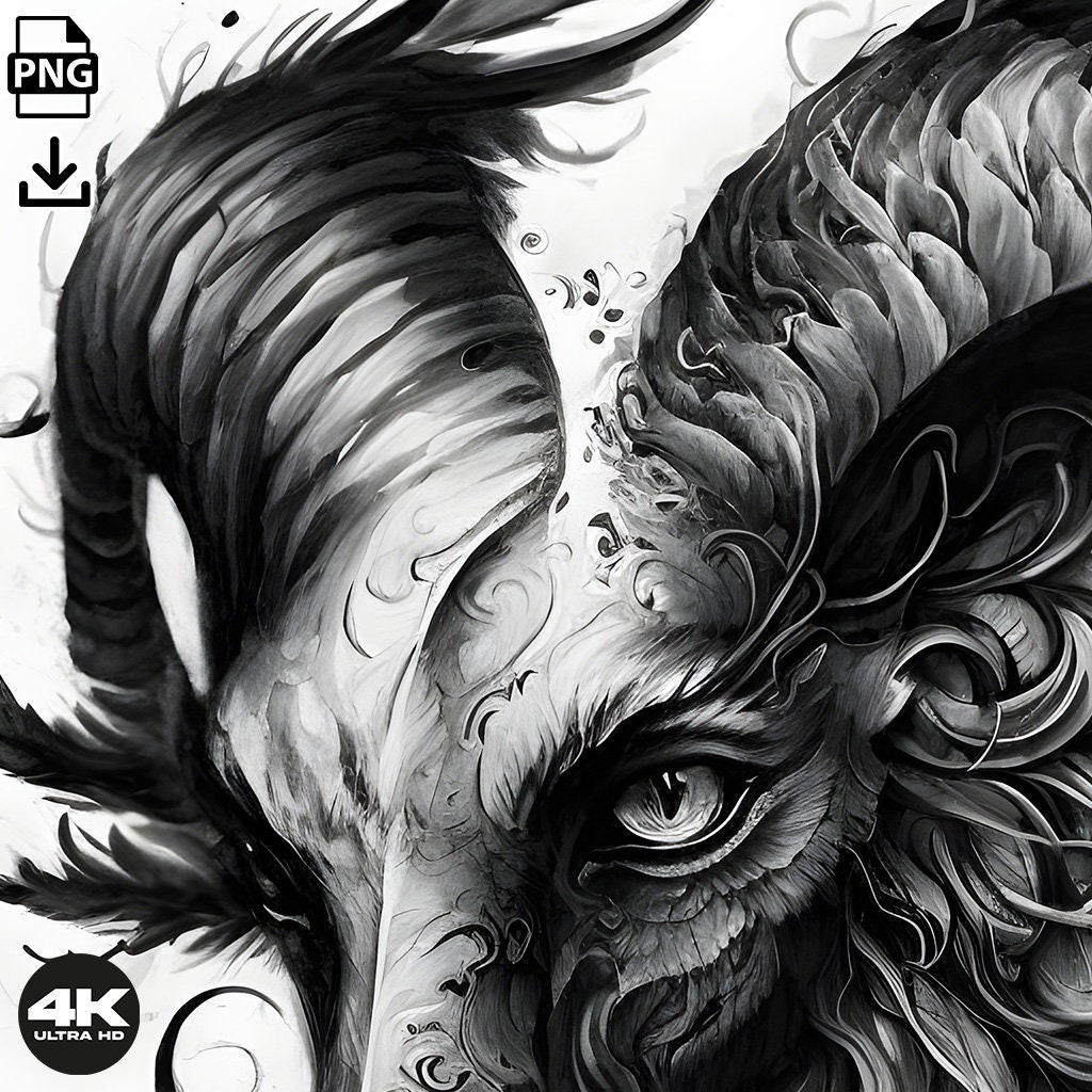 Ram Tattoo Design Download High Resolution Digital Art PNG Transparent ...