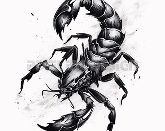 Scorpion Tattoo Design - Download High Resolution Digital Art PNG Transparent Background | Printable SVG Tattoo Stencil