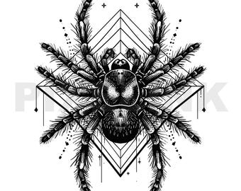 Tarantula-tatueringsdesign - Ladda ner högupplöst digital konst PNG transparent bakgrund | Utskrivbar SVG-tatueringsschablon