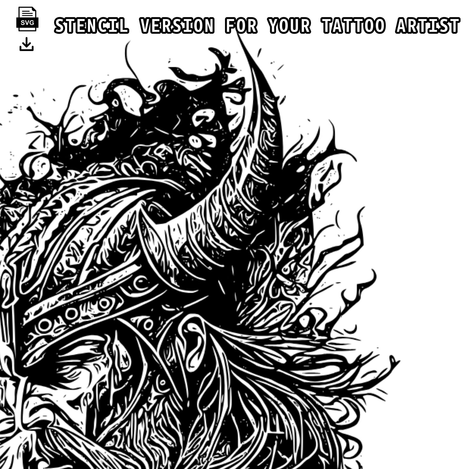 Viking Warrior Tattoo Design Detailed High Resolution Digital Art on ...