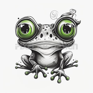 Frog Tattoo Design - Download High Resolution Digital Art PNG Transparent Background | Printable SVG Tattoo Stencil