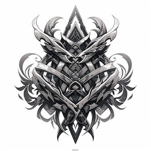 Geometric Celtic Tattoo Design - Download High Resolution Digital Art PNG Transparent Background | Printable SVG Tattoo Stencil