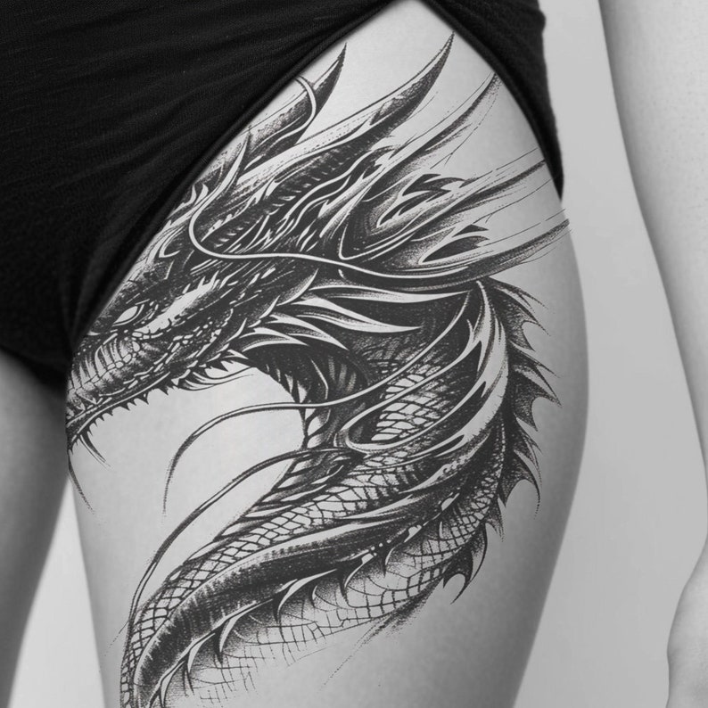 Black Dragon Tattoo Design Download High Resolution Digital Art PNG ...