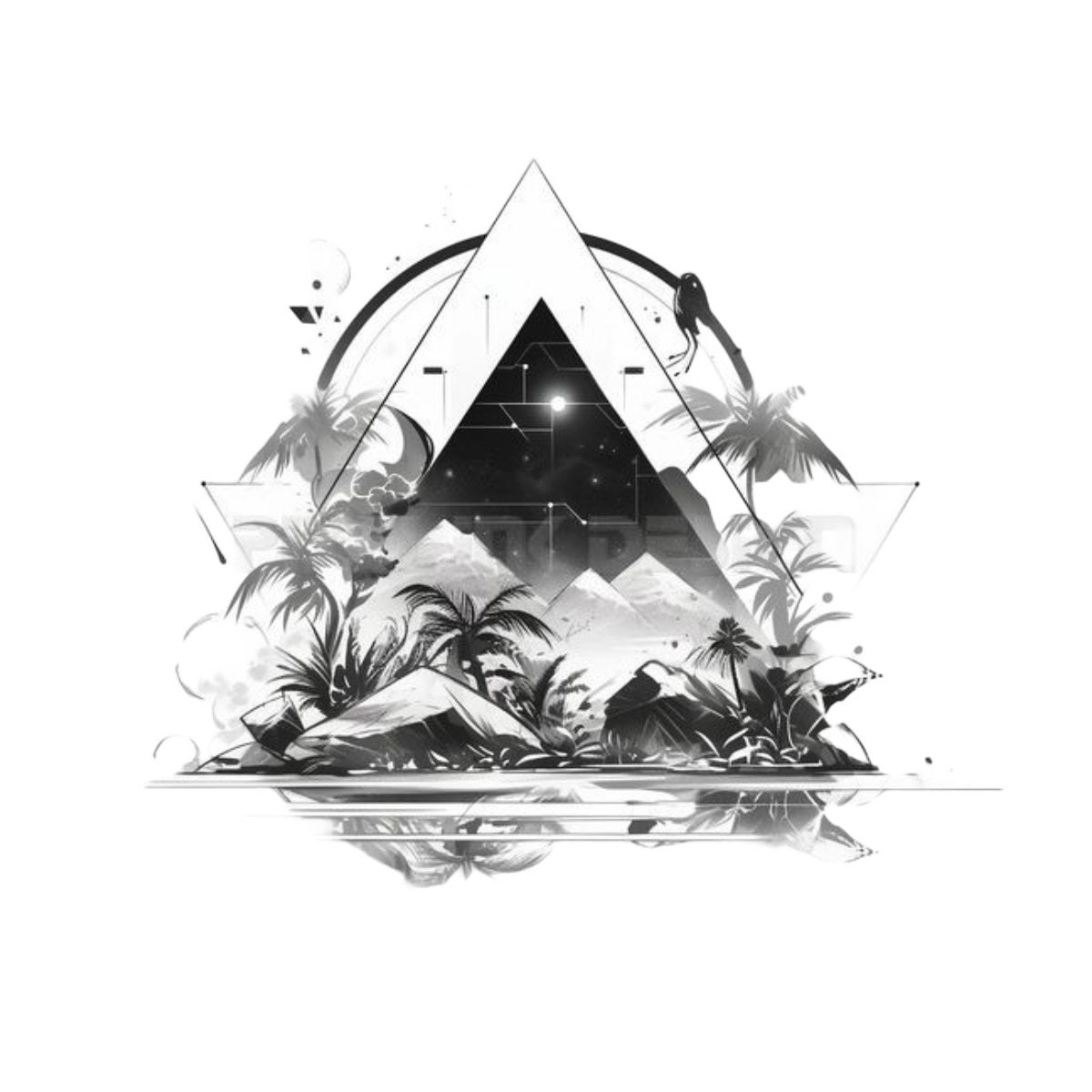 tattoo-design-instant-download-triangle-mountains-flowers-printable-tattoo-stencil-etsy