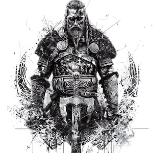 Viking Tattoo Design - Download High Resolution Digital Art PNG Transparent Background | Printable SVG Tattoo Stencil