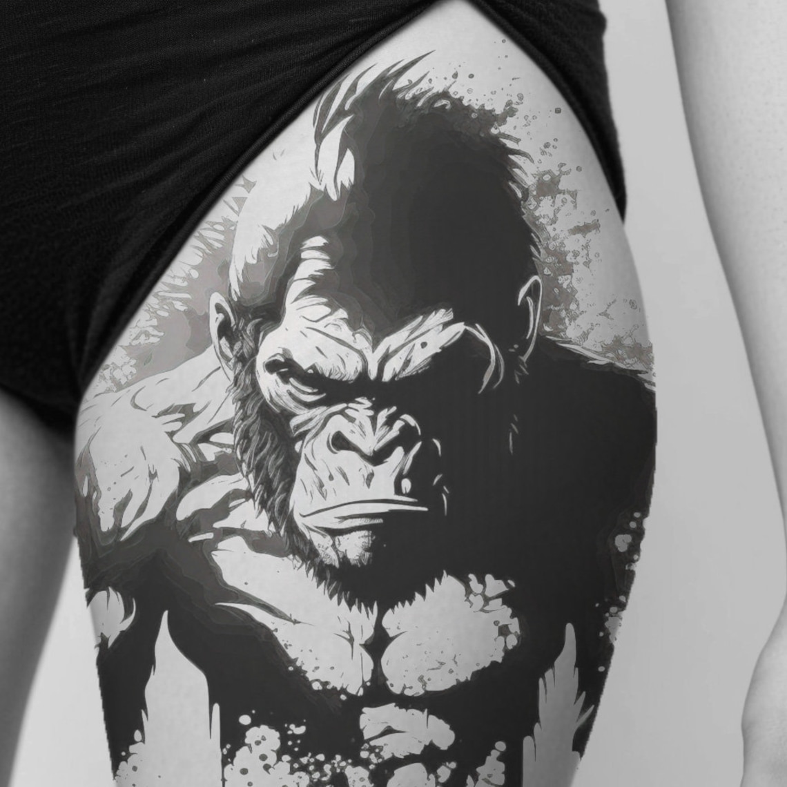 Ape Tattoo Design: High-resolution PNG, SVG Stencil (digital Download ...