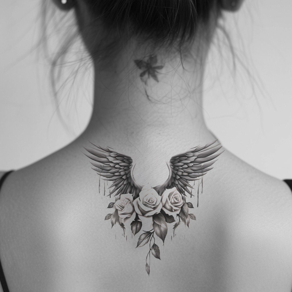 Vleugels met rozen tattoo-ontwerp: download met hoge resolutie digitale  kunst, png-bestand voor transparante achtergrond | Afdrukbare  SVG-tatoeagesjabloon - Etsy België, image size:1024x1024