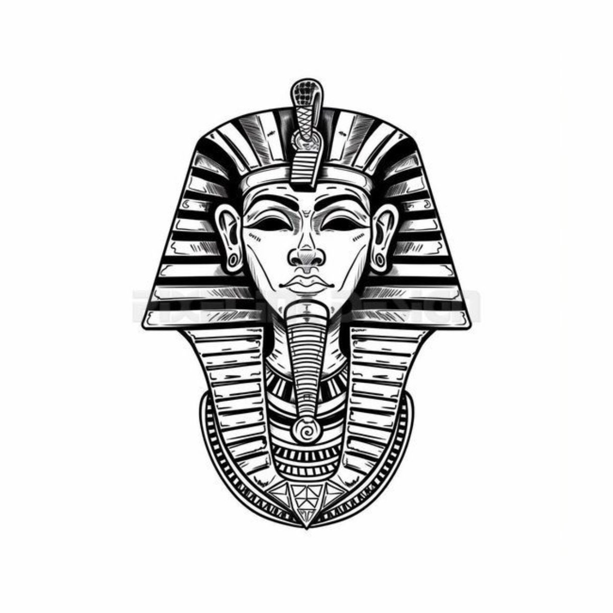 Portrait Egyptian Pharaoh His Chest Tattooed Stock Illustration 1113597335  | Shutterstock