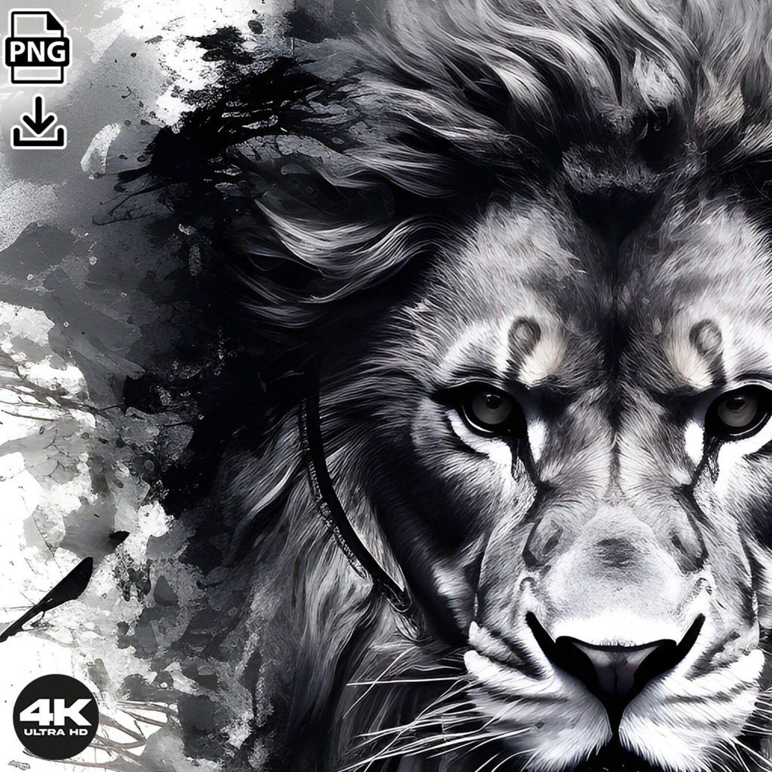 Majestic Lion Tattoo Design - Download High Resolution Digital Art PNG ...