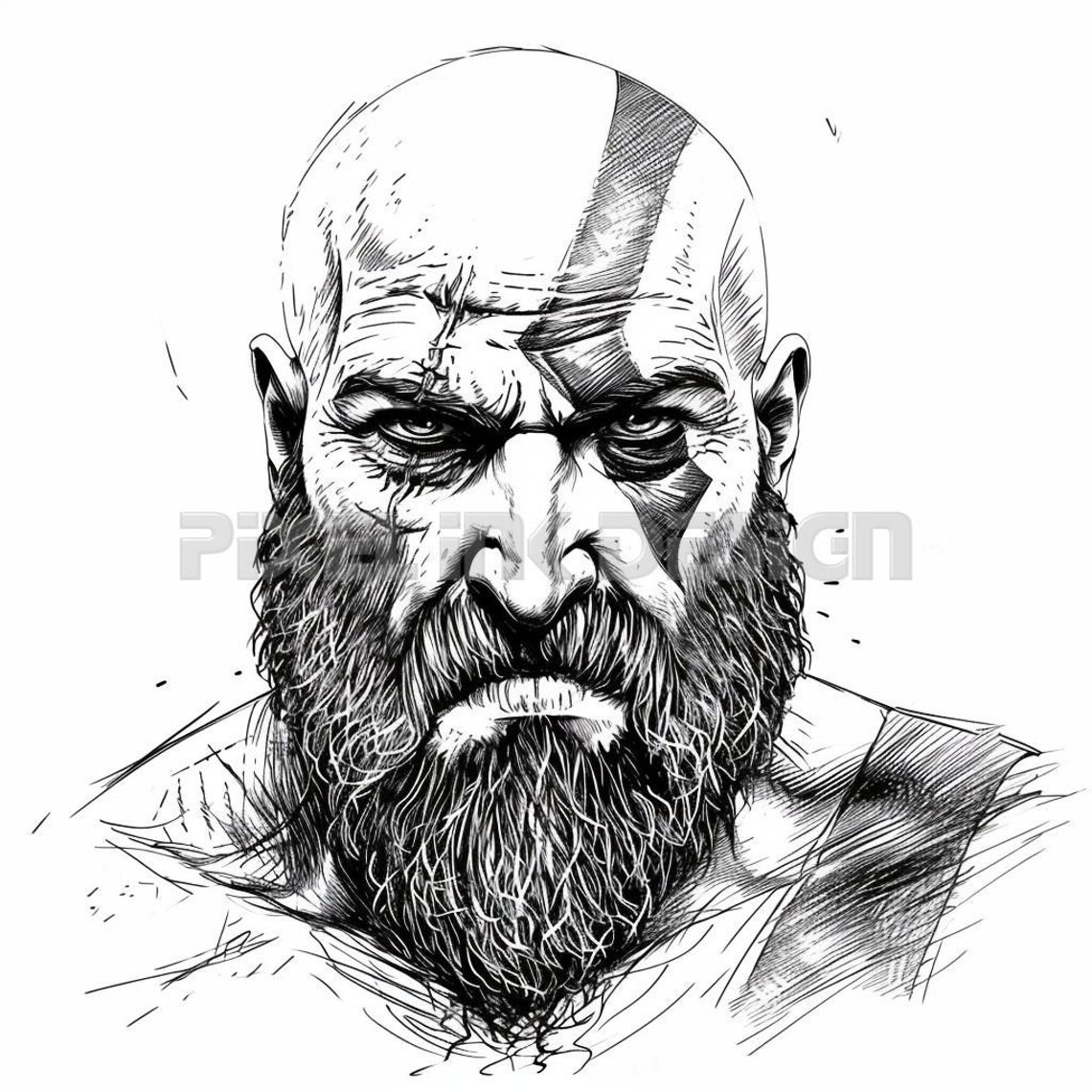 Kratos God of War Tattoo Design Download High Resolution Digital Art ...