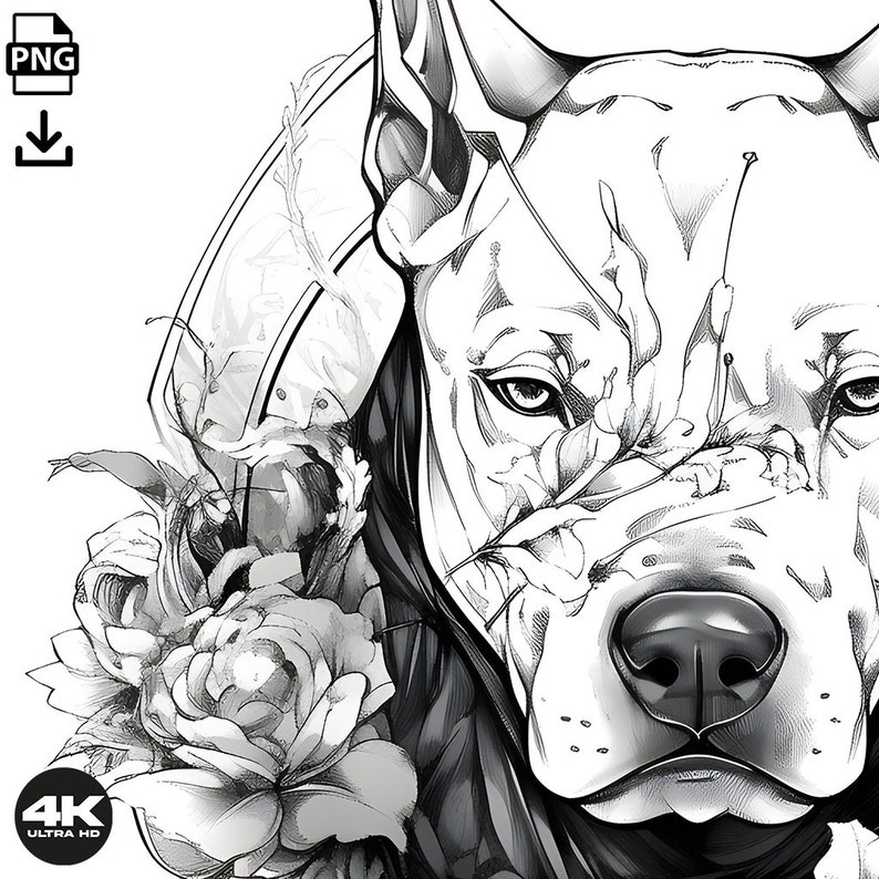 Pitbull Tattoo Design Download High Resolution Digital Art PNG ...