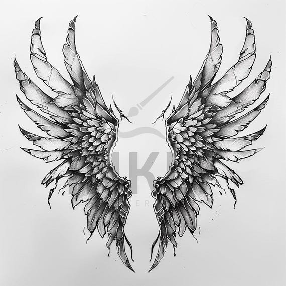 Broken Angel Wings Tattoo