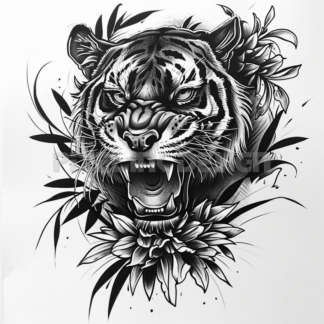 Tiger Tattoo Design - Download High Resolution Digital Art PNG Transparent Background | Printable SVG Tattoo Stencil - Etsy tiger-tattoo-design-download-high-resolution-digital-art-png-transparent-background-printable-svg-tattoo-stencil-etsy
