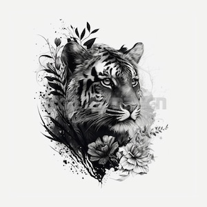Transferencias de tatuajes temporales de tigre. Jungle Baby Shower