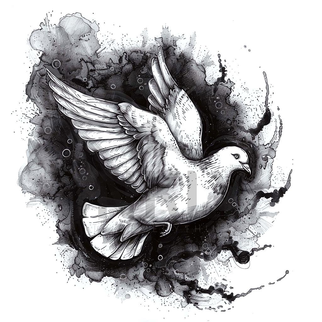 Dove Tattoo Stencils White Dove Spreading Its Wings Tattoo Design