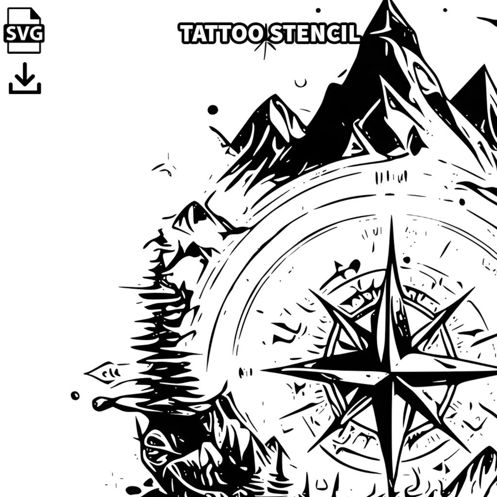 Compass Tattoo Design - Download High Resolution Digital Art PNG ...