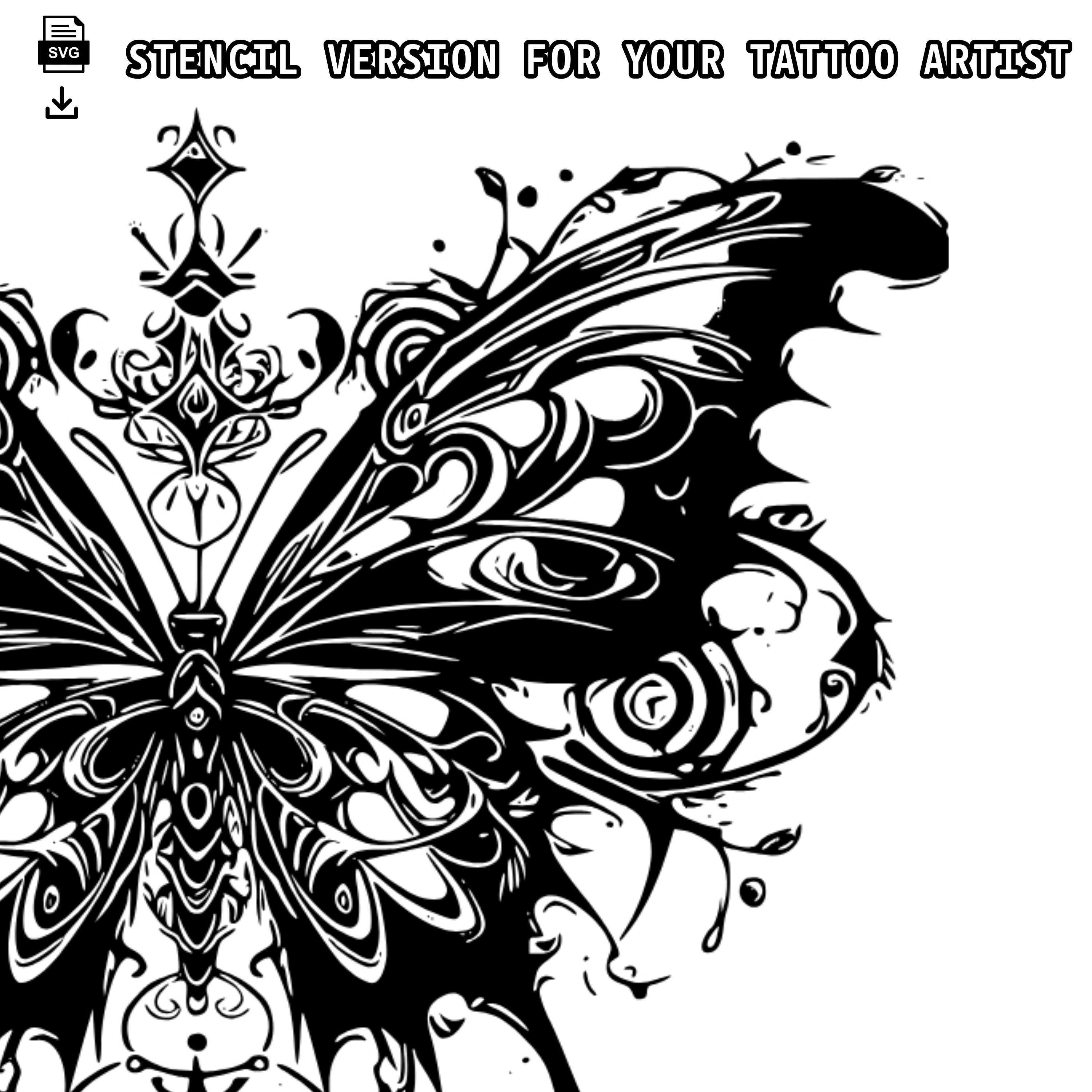 Butterfly Tattoo Design White Background Download Detailed High ...