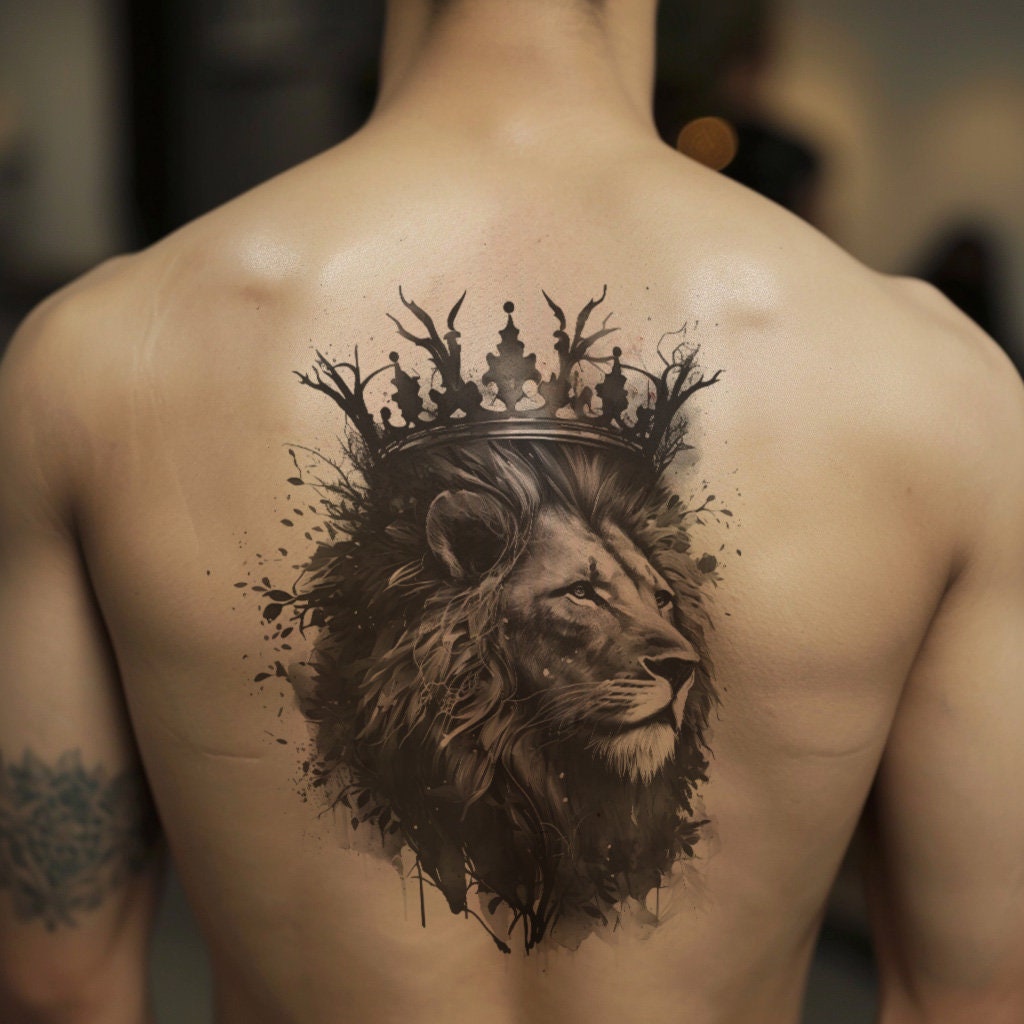 Lion With a Crown Tattoo Design Download High Resolution Digital Art ...