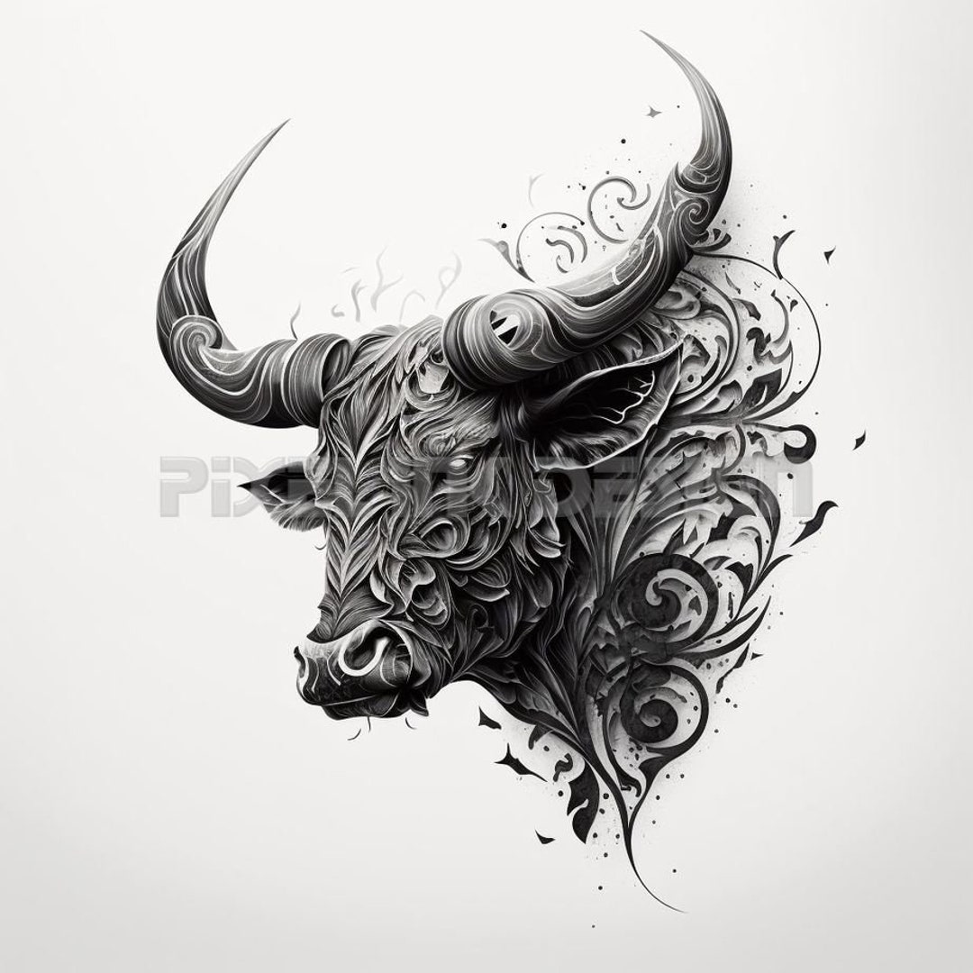 Bull Tattoo Design - Download High Resolution Digital Art PNG ...