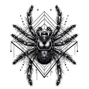 Tarantula Tattoo Design - Download High Resolution Digital Art PNG Transparent Background | Printable SVG Tattoo Stencil